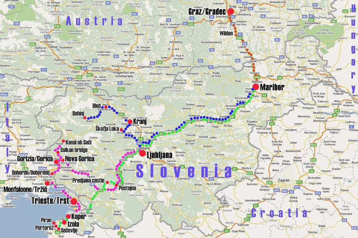 koper ostas Slovēnija karte