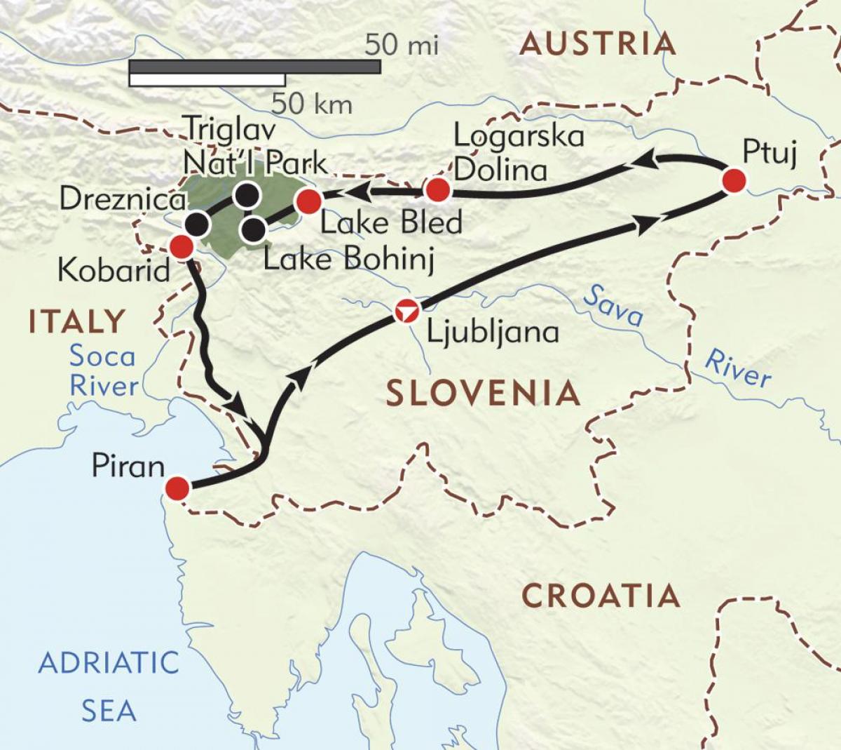 kartes piran Slovēnija