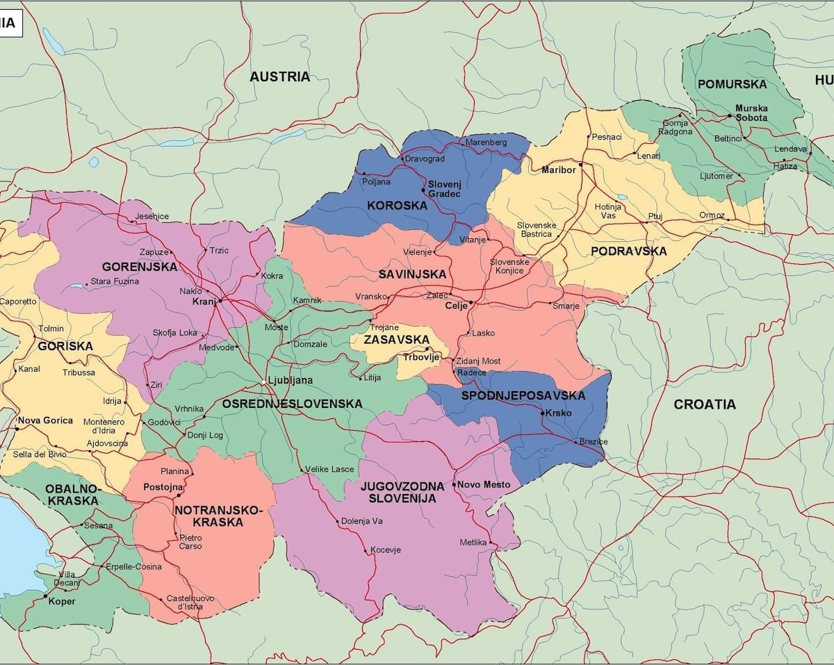 Kartes Slovēnijas politiskā