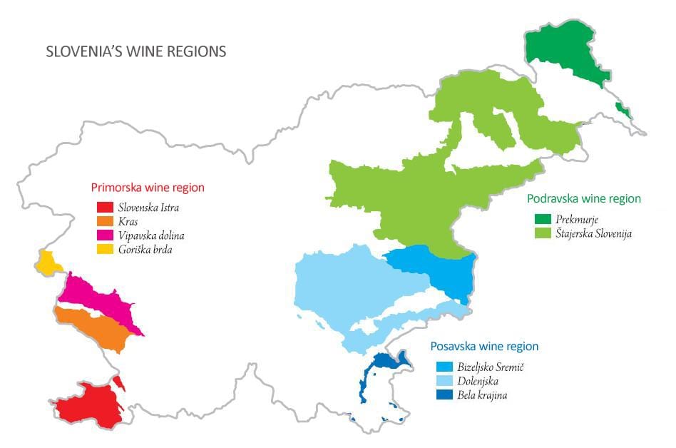 Kartes Slovēnijas vīna