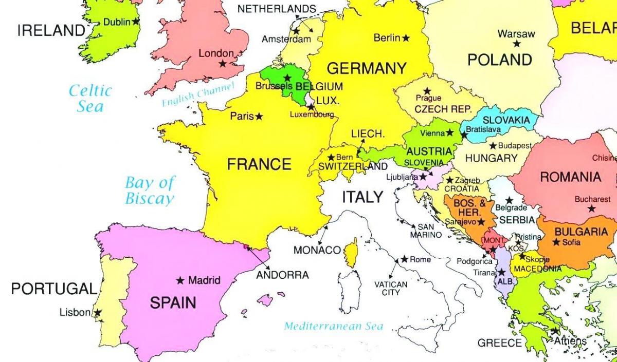 eiropas karte, kas rāda Slovēnija