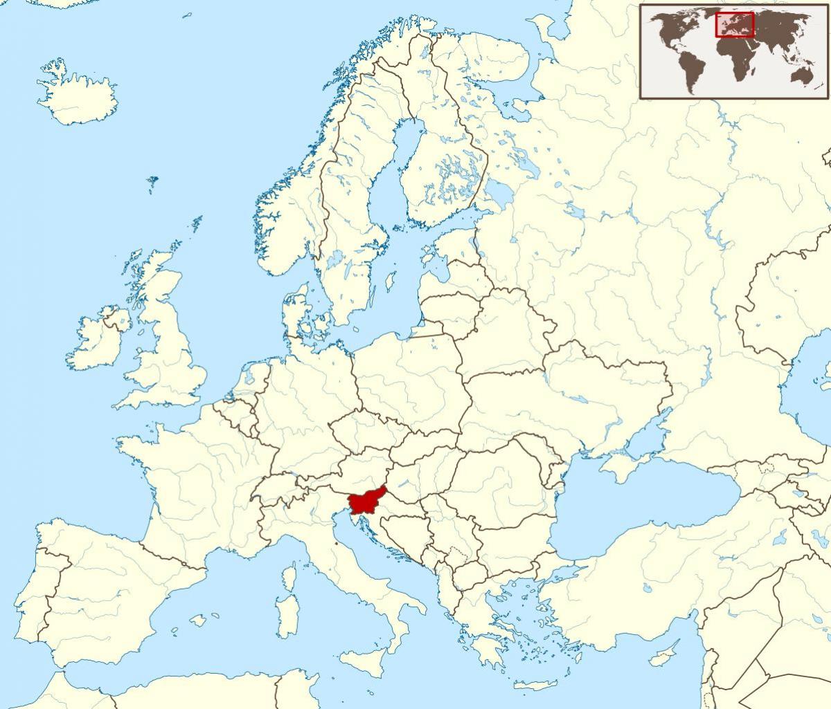 Slovēnija atrašanās vietu uz pasaules kartes
