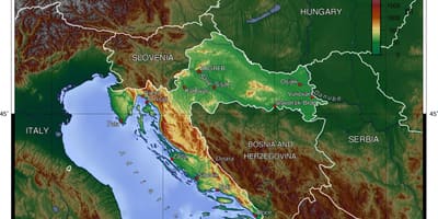 Karte Slovēnija topogrāfiskās